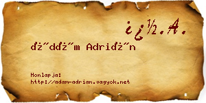 Ádám Adrián névjegykártya